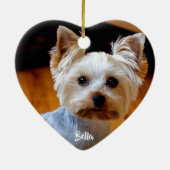 Aangepast pagina-fotonaam handgeschreven script keramisch ornament (Achterkant)