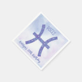 Aangepast paissebord Paarse geboortedag Servet (Hoek)