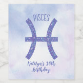 Aangepast paissebord Paarse geboortedag Wijn Etiket (Enkel label)