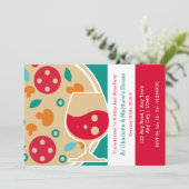 Aangepast paizza en wijn kaart (Staand voorkant)