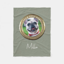 Aangepast pakket 2 Foto- en tekstkleur Olive Sage  Fleece Deken