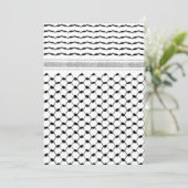 Aangepast Palestijns Kufiya-model Save The Date (Staand voorkant)