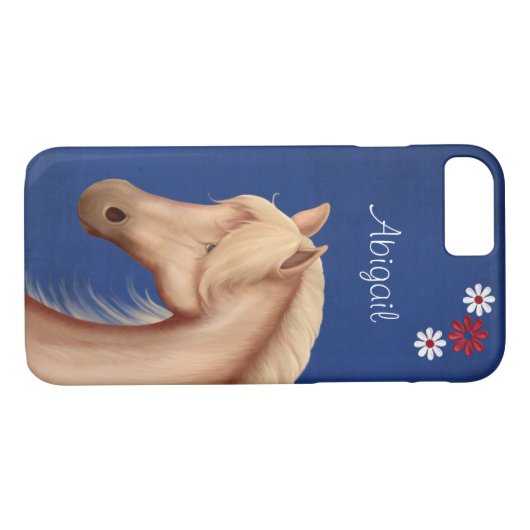 Aangepast  Palomino Horse iPhone 7 Hoesje (Achterkant (Horizontaal))