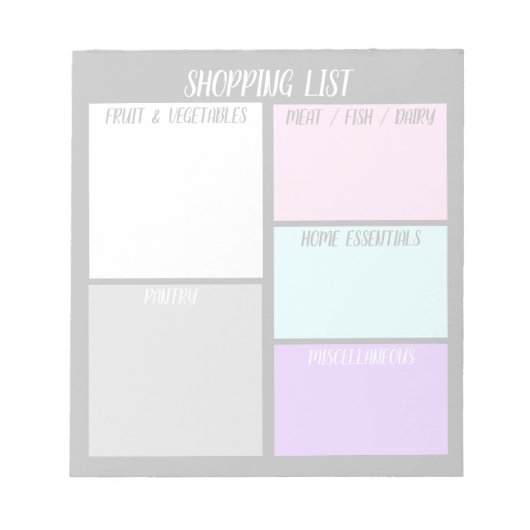 Aangepast paneel voor winkellijst notitieblok (Voorkant)