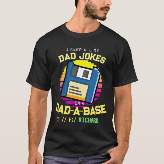 Aangepast pap Jokes vader Funny Papa  diskette T-shirt (Voorkant)