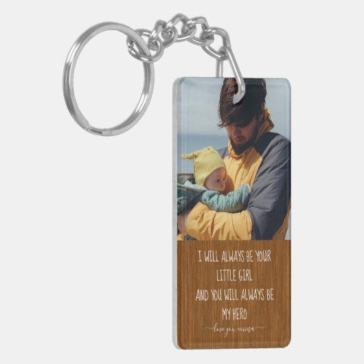 Aangepast pap Sleutelhanger Moderne foto, vaders d (Voorkant Links)