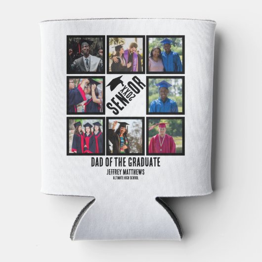 Aangepast pap van de senior afstuderen 8 fotocolla blikjeskoeler (Voorkant)