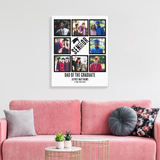 Aangepast pap van de senior afstuderen 8 fotocolla canvas afdruk (Insitu (Woonkamer))