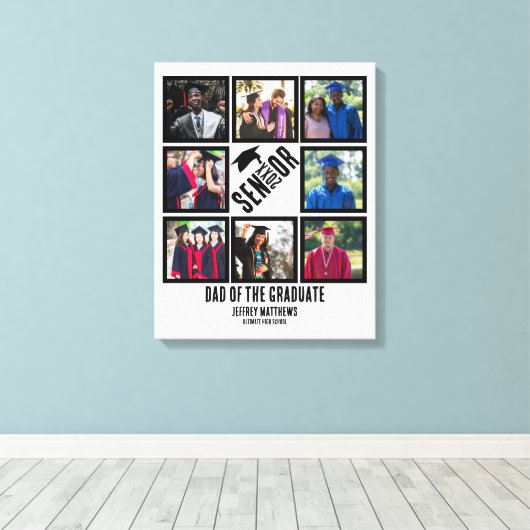 Aangepast pap van de senior afstuderen 8 fotocolla canvas afdruk (Insitu (Houten vloer))