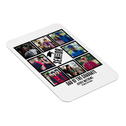 Aangepast pap van de senior afstuderen 8 fotocolla magneet (Rechterzijde)