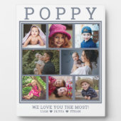 Aangepast pap We houden van je 8 Foto Collage Gray Fotoplaat (Voorkant)