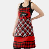 Aangepast Papa Mama Beer op zwarte buffelcontroles Schort (Insitu)