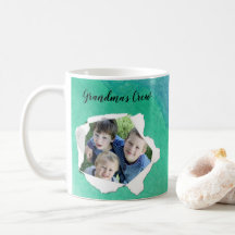 Aangepast papier gat foto blauw groen aquarel