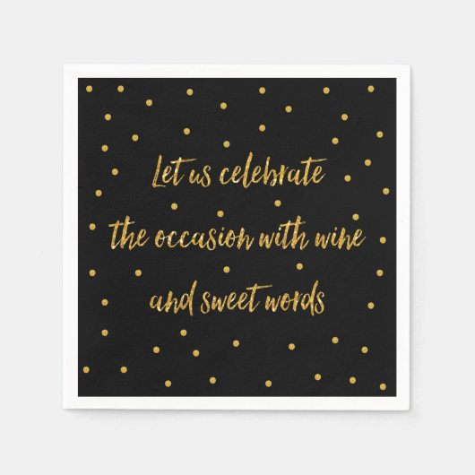 Aangepast papier, luiers, zwart en goud servet (Voorkant)