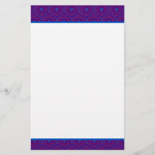 Aangepast papier, notebook, Paars, blauw patroon Briefpapier