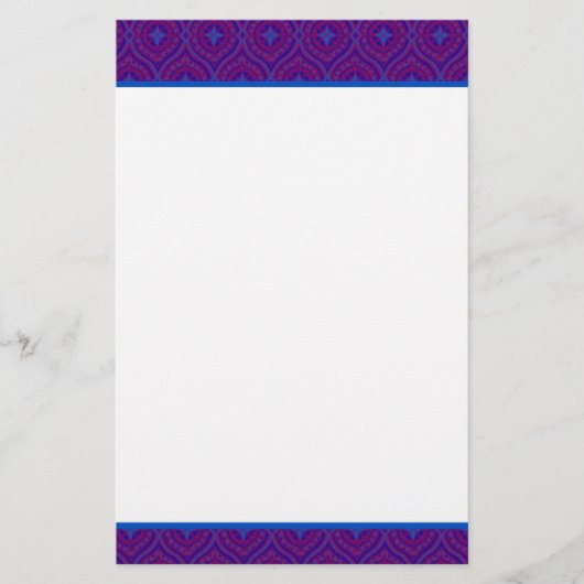 Aangepast papier, notebook, Paars, blauw patroon Briefpapier (Voorkant)