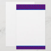 Aangepast papier, notebook, Paars, blauw patroon Briefpapier (Voorkant / Achterkant)