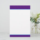 Aangepast papier, notebook, Paars, blauw patroon Briefpapier (Staand voorkant)