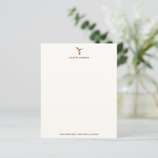 Aangepast papier voor Hummingbird Stationery (Staand voorkant)