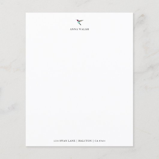 Aangepast papier voor Hummingbird Stationery (Voorkant)