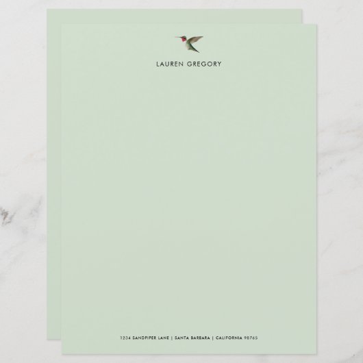 Aangepast papier voor Hummingbird Stationery (Voorkant / Achterkant)