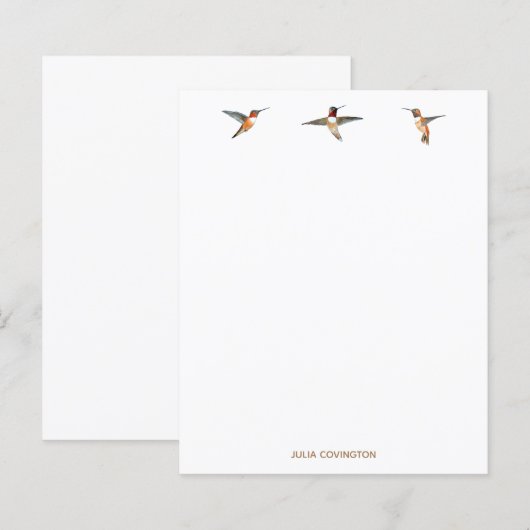 Aangepast papier voor Hummingbird Stationery (Voorkant / Achterkant)