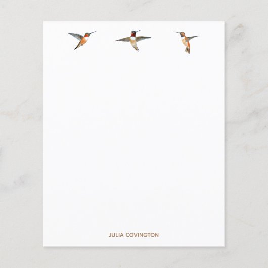 Aangepast papier voor Hummingbird Stationery (Voorkant)