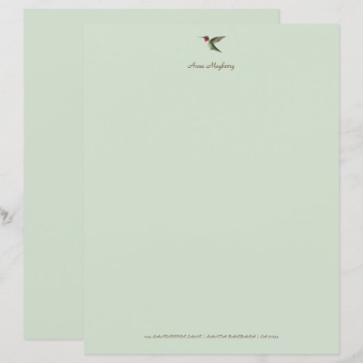 Aangepast papier voor Hummingbird Stationery (Voorkant / Achterkant)