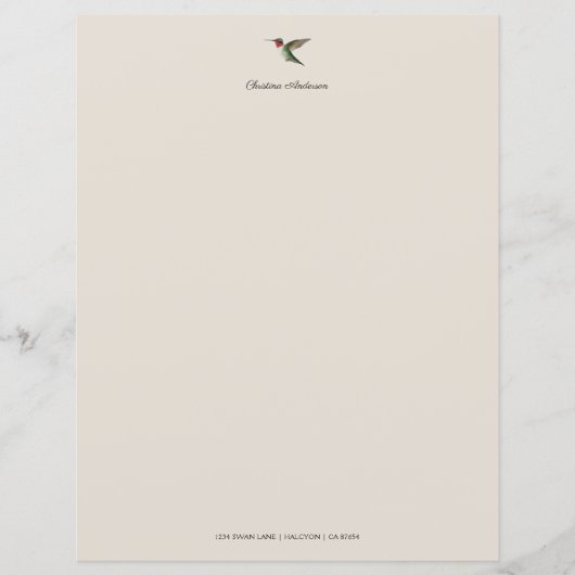 Aangepast papier voor Hummingbird Stationery (Voorkant)