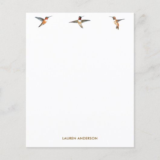 Aangepast papier voor Hummingbird Stationery (Voorkant)