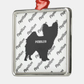Aangepast Papillon Dog Silhouette Metalen Ornament (Links)