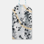 Aangepast parelzwart en wit huwelijk Dank je Cadeaulabel (Achterkant)