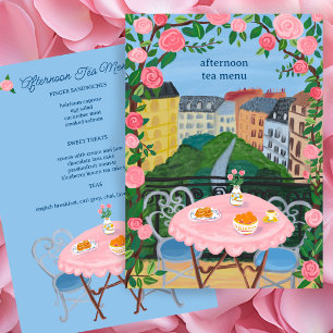 Aangepast Parijs thee op het balkon met uitzicht k Menu