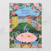 Aangepast Parijs thee op het balkon met uitzicht k Menu (Voorkant)