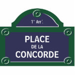 Aangepast Paris Street Sign Concorde Fotobeeldje Magneet<br><div class="desc">Plaats de la Concorde: aangepast Parijs beroemd straatteken acrylic cutout - personaliseer het met je eigen tekst of pas het verder aan als je de lay-out en lettertypen wilt wijzigen.</div>