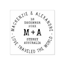 Aangepast paspoort voor reisthema bestemming bruil rubberstempel