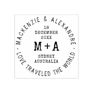 Aangepast paspoort voor reisthema bestemming bruil rubberstempel