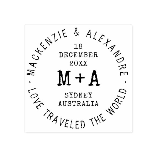 Aangepast paspoort voor reisthema bestemming bruil rubberstempel (Afrduk)