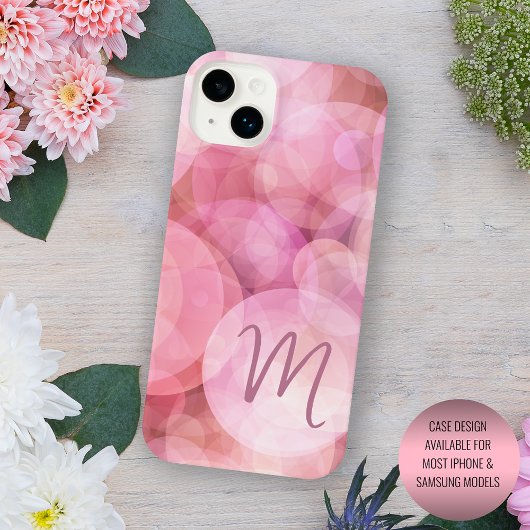 Aangepast pasta-Roos Blush roze bellenpatroon iPhone Hoesje