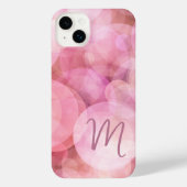 Aangepast pasta-Roos Blush roze bellenpatroon iPhone Hoesje (Achterkant)