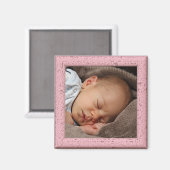 Aangepast  pasta roze Lijst van hout Magneet (Voorkant / Achterkant)