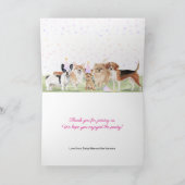 Aangepast pasteitje roze hond op zaterdag bedankkaart (Binnen)