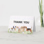 Aangepast pasteitje roze hond op zaterdag bedankkaart (Voorkant)