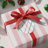 Aangepast pastel geruit patroon naar & van ronde sticker