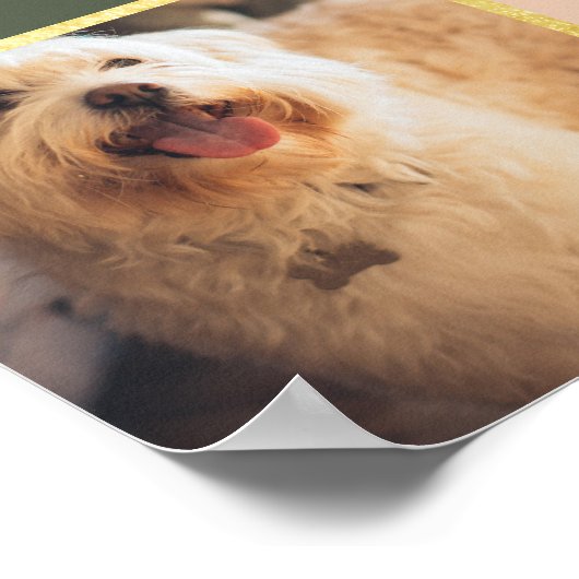 Aangepast Pastel & Goud Kerst 5 Foto Collage Poster (Hoek)