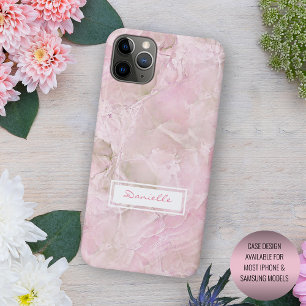 Aangepast pastel roze grijze marmer-patroon Case-Mate iPhone case