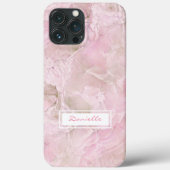 Aangepast pastel roze grijze marmer-patroon Case-Mate iPhone case (Achterkant)