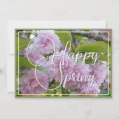 Aangepast pastel roze Happy Spring Stylish Floral Feestdagenkaart (Voorkant)