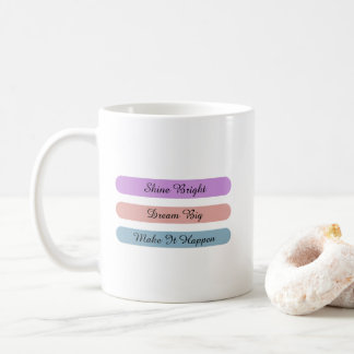 Aangepast Pastelkleur Motivatie Citaat Ontwerp Koffiemok