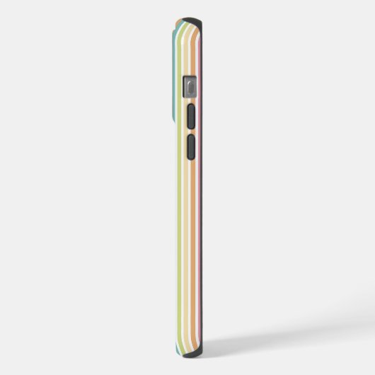 Aangepast Pastelregenboog verticaal streeppatroon iPhone Hoesje (Linkerkant)